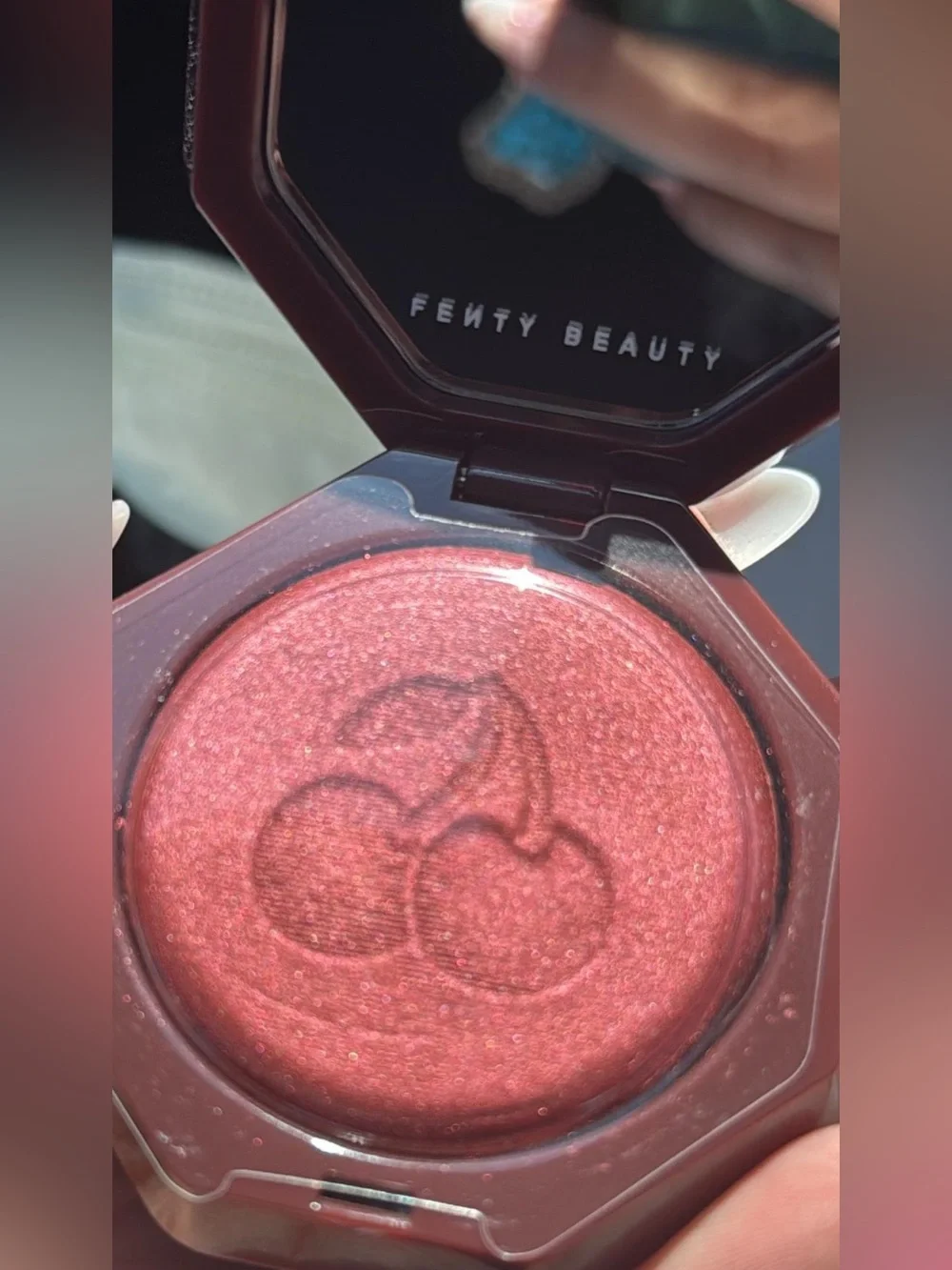 Fenty Beauty Hot Cheeks Blush & Highlighter — Cherry Red with Green Accents
